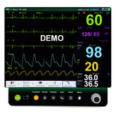 Portable 12 Inch Multi-parameter Plug-in Patient Monitor ECG NIBP RESP TEMP SPO2 PR